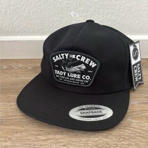 Salty Crew Grind Em Black SnapBack Hat NWT